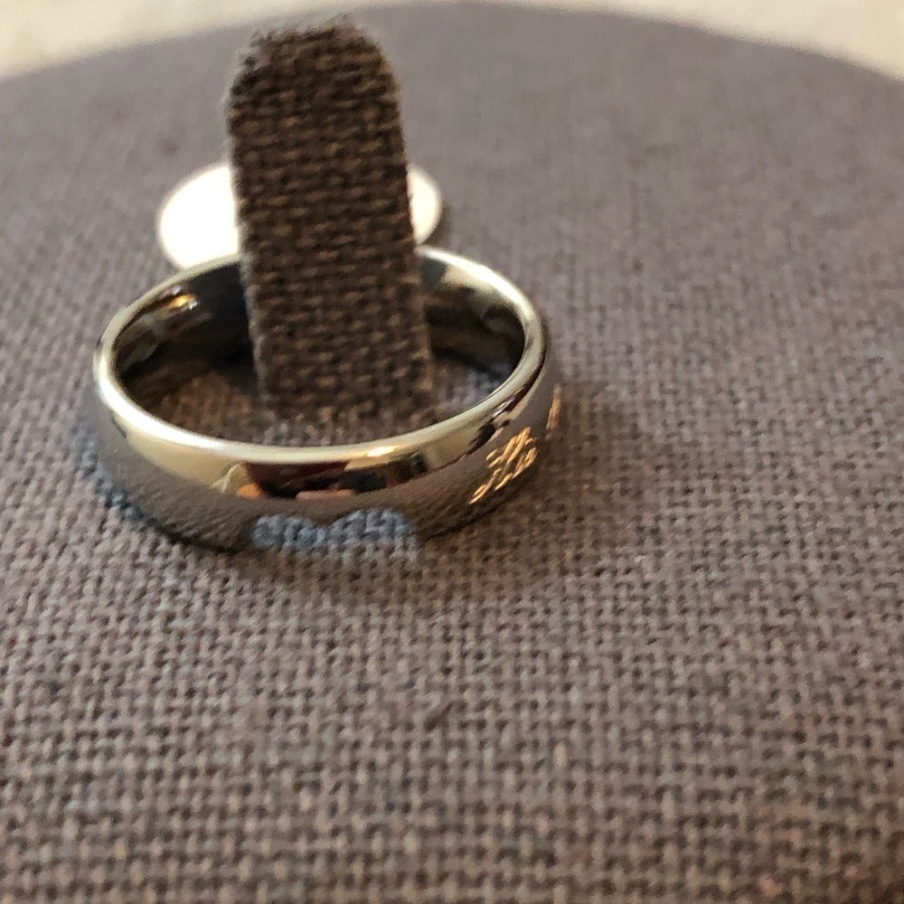 Couples Stainless Steel Wedding Bands Set of Two Hers Size 5 His Size 11